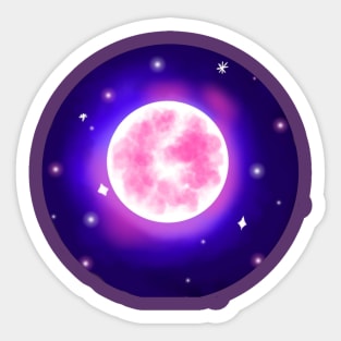 glowing pink moon Sticker